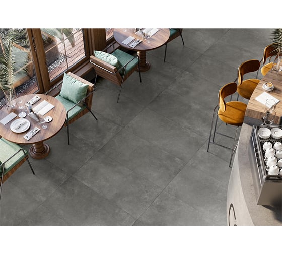 Керамогранит Artkera Group Microcement Graphite матовый 600x1200x10 мм, 1.44 кв.м графит 2 шт в упаковке GP60120MIM25M