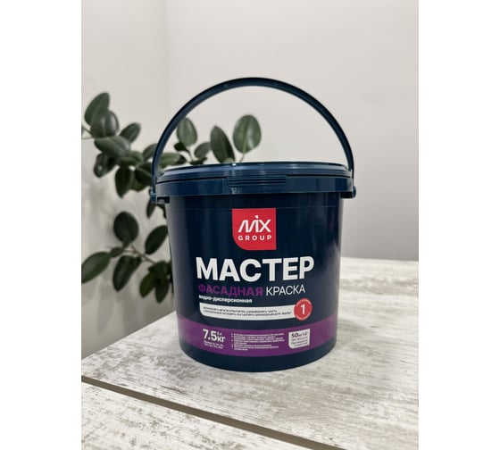 Краска водно-дисперсионная МАСТЕР фасадная белая матовая (база А) 4850008520651 1