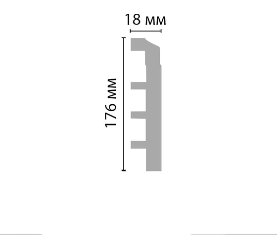 Напольный плинтус Decomaster 176х18х2000 мм A246