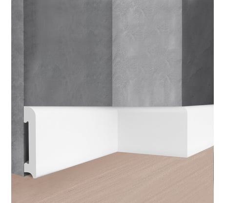 Напольный плинтус Stenopol 80х13х2000 мм под покраску C7037