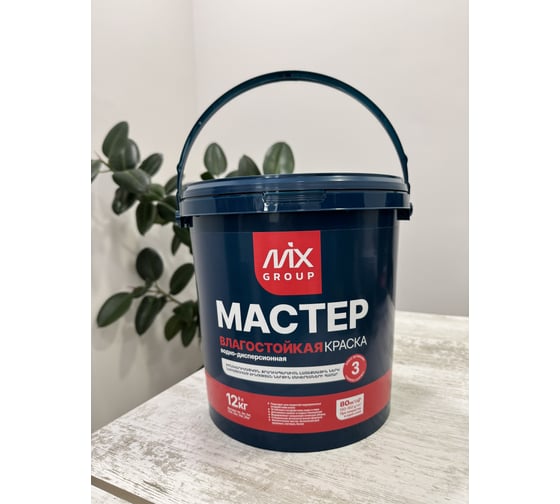 Краска водно-дисперсионная МАСТЕР белая матовая влагостойкая (база А) 4850008520385