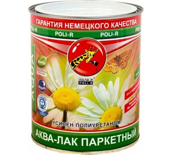 Паркетный аква-лак Poli-R (шелковисто-матовый; 0.75 л) 12177