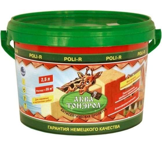 Пропитка Poli-R Аква-Тонэрол (светлый дуб; 2.5 л) 12470 1