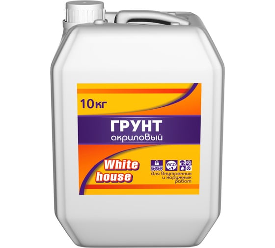 Акриловая грунтовка White House для наружных и внутренних работ 10 кг 15563 1