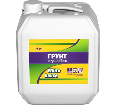 Акриловая грунтовка White House для внутренних работ 3 кг 15556