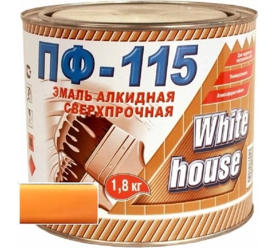 Эмаль White House ПФ-115 (оранжевая; 1.8 кг) 15228 1