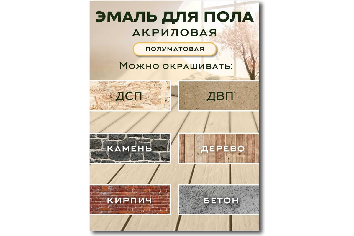 Акриловая эмаль для пола White House (светлый бежевый; 2.2 кг) 15871