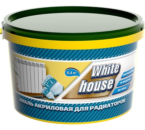 Акриловая эмаль для радиаторов White House (белая; 0.5 кг) 14372