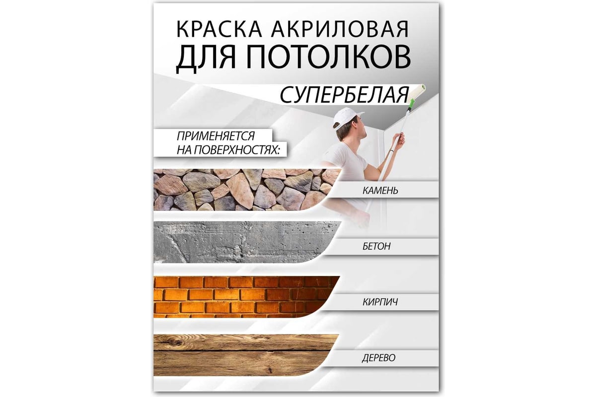 Краска для потолков White House ВД (3.5 кг; морозоустойчивая) 13616 -  выгодная цена, отзывы, характеристики, фото - купить в Москве и РФ