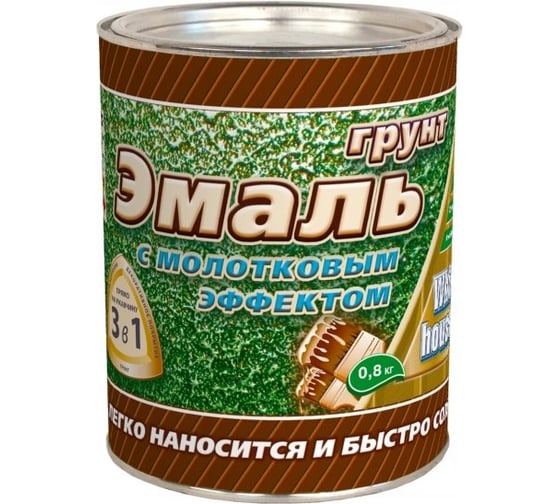 Молотковая грунт-эмаль 3 в 1 White House (черный; 0.8 кг) 15791 1
