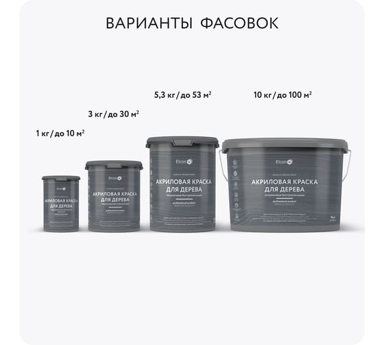 Краска для дерева акриловая Elcon темно-зеленая, RAL 6020, 1 кг 00-00750730
