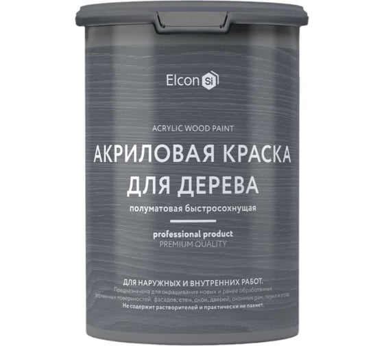Краска для дерева акриловая Elcon темно-зеленая, RAL 6020, 1 кг 00-00750730