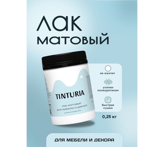 Лак для мебели и декора TINTURIA матовый c добавлением ПУ 0.25 кг /12 ЭК000147417