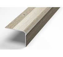 Порог угловой алюминиевый декоративный (54х41,8 мм, 1,8 м, Дуб беленый) ЛУКА УТ000002716