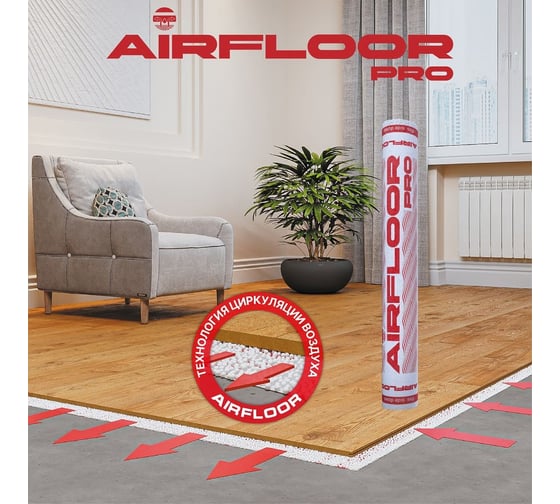 Подложка СОЛНЦЕ-ТЕХНОЛОГИИ ПРИРОДЫ «Air Floor Pro» 3 мм, 10 м², 4678598713020