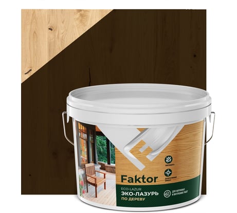 Эко-лазурь ЯРОСЛАВСКИЕ КРАСКИ FAKTOR для древесины тик, ведро 2,7 кг О06862