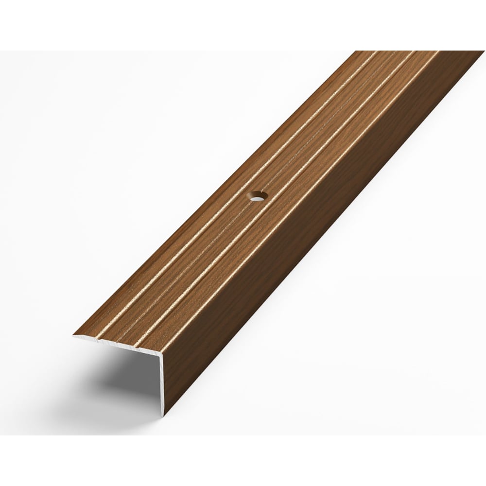 Порог угловой алюминиевый декоративный (24х18 мм, 1,35 м, Дуб темный ...