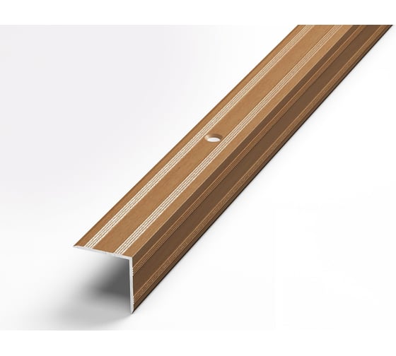 Порог угловой алюминиевый декоративный (20х20 мм, 1,35 м, Бук) ЛУКА 00000002988 1