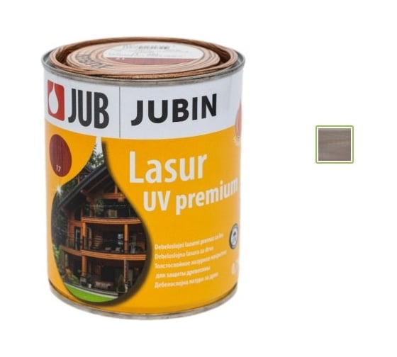 Декоративная защита древесины JUB IN LASUR UV PREMIUM 0.75л, №21 серый 12457 1