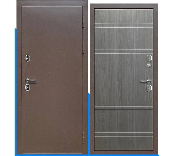 Металлическая входная дверь DIVA Foreman c терморазрывом 2050x860, правая, шоколад-серое дерево УТ-00084221