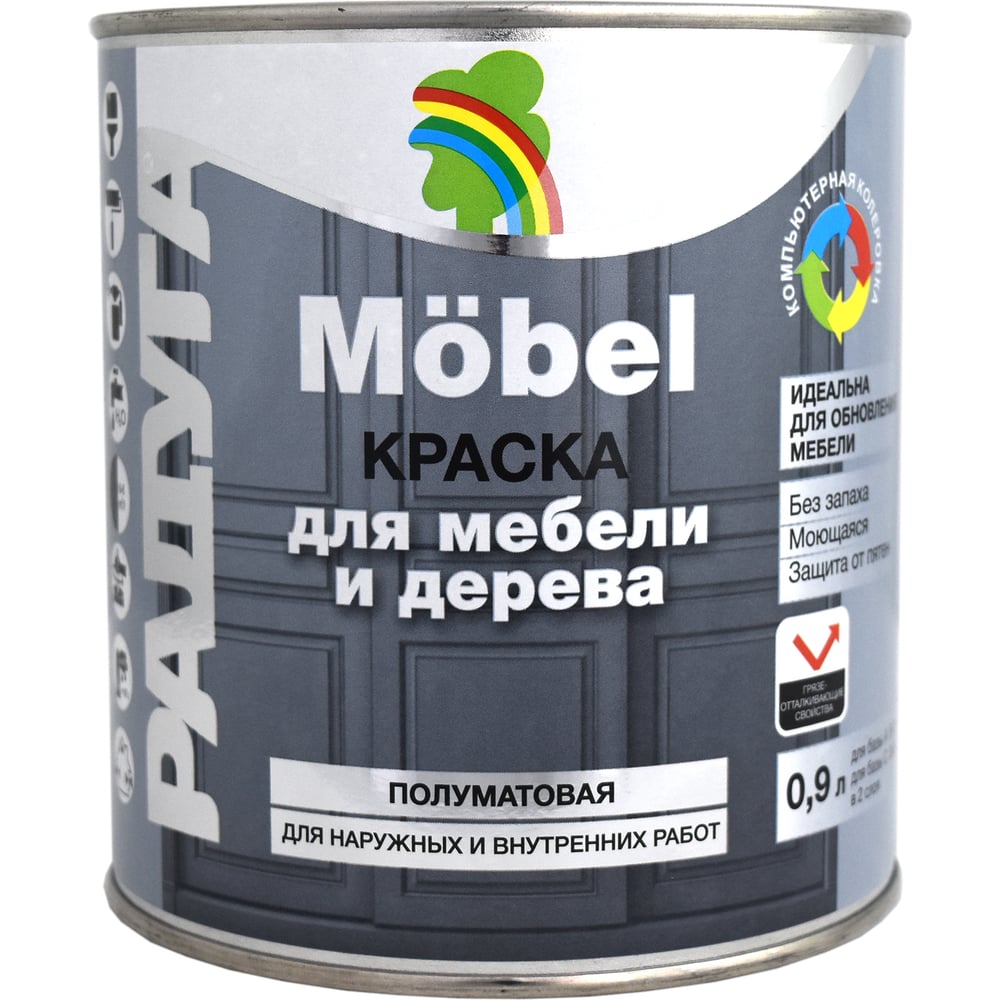 Краска ВД-АК -115 для мебели Радуга база С 0,9 145362 - выгодная цена ...
