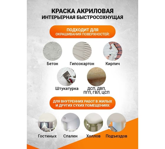 Водно-дисперсионная интерьерная краска для стен и потолков в сухих помещениях MASTERFARBE (белая; 3 кг) 4631159427507