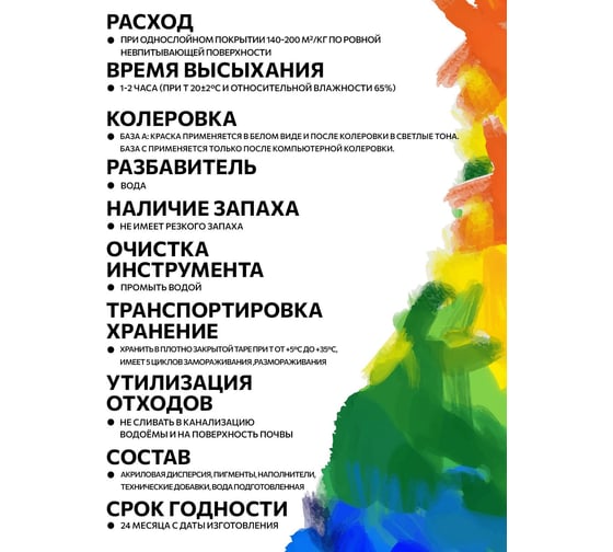 Краска интерьерная моющаяся BRAITON paint Премиум ВД 2.5 кг, цвет Сигнальный чёрный RAL 9004 kraskavdpremiumbraiton90042.5