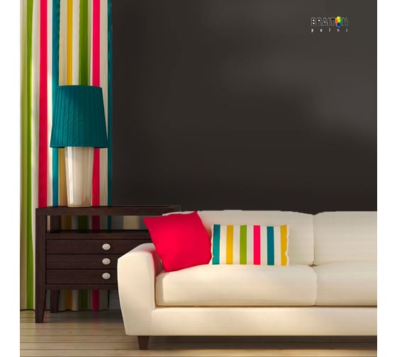 Краска интерьерная моющаяся BRAITON paint Премиум ВД 2.5 кг, цвет Серая умбра RAL 7022 kraskavdpremiumbraiton70222.5