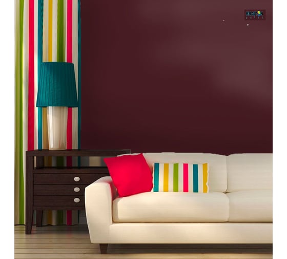 Краска интерьерная моющаяся BRAITON paint Премиум ВД 2.5 кг, цвет Чёрно-красный RAL 3007 kraskavdpremiumbraiton30072.5