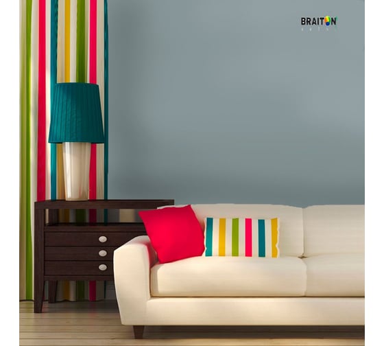 Краска интерьерная моющаяся BRAITON paint Премиум ВД 3 кг, цвет Серебристо-серый RAL 7001 kraskavdpremiumbraiton70013