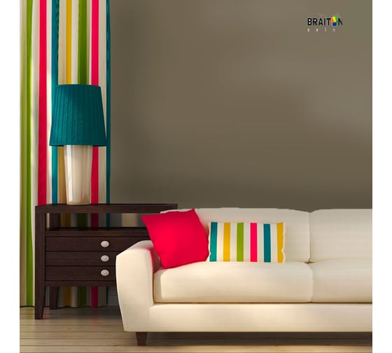 Краска интерьерная моющаяся BRAITON paint Премиум ВД 4 кг, цвет Бежево-серый RAL 7006 kraskavdpremiumbraiton70064