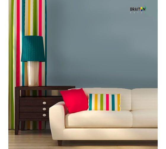 Краска интерьерная моющаяся BRAITON paint Премиум ВД 3 кг, цвет Серая белка RAL 7000 kraskavdpremiumbraiton70003