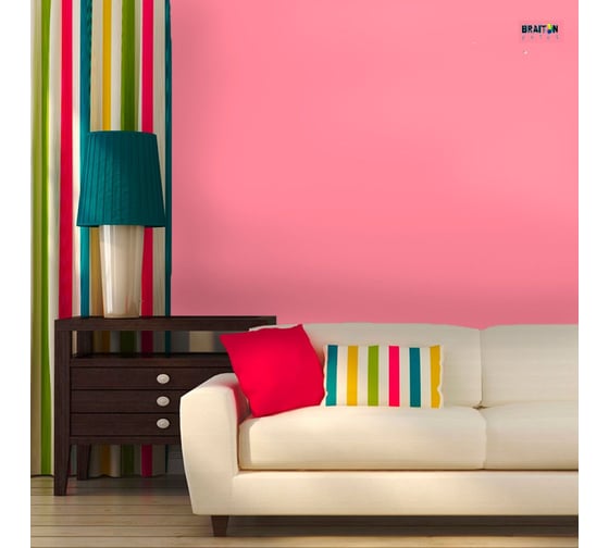 Краска интерьерная моющаяся BRAITON paint Премиум ВД 3 кг, цвет Светло-розовый RAL 3015 kraskavdpremiumbraiton30153