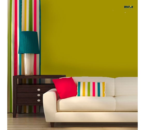 Краска интерьерная моющаяся BRAITON paint Премиум ВД 4 кг, цвет Желтое карри RAL 1027 kraskavdpremiumbraiton10274