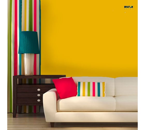Краска интерьерная моющаяся BRAITON paint Премиум ВД 4 кг, цвет Желтый ракитник RAL 1032 kraskavdpremiumbraiton10324