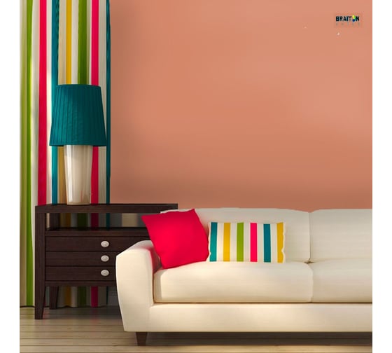 Краска интерьерная моющаяся BRAITON paint Премиум ВД 3 кг, цвет Бежево-красный RAL 3012 kraskavdpremiumbraiton30123
