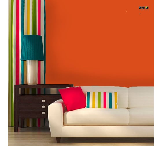 Краска интерьерная моющаяся BRAITON paint Премиум ВД 4 кг, цвет Алый RAL 2002 kraskavdpremiumbraiton20024