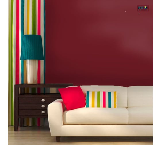 Краска интерьерная моющаяся BRAITON paint Премиум ВД 4 кг, цвет Винно-красный RAL 3005 kraskavdpremiumbraiton30054