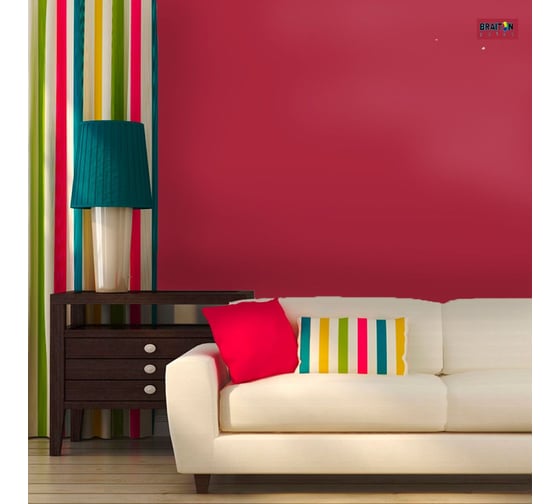 Краска интерьерная моющаяся BRAITON paint Премиум ВД 4 кг, цвет Красно-фиолетовый RAL 4002 kraskavdpremiumbraiton40024