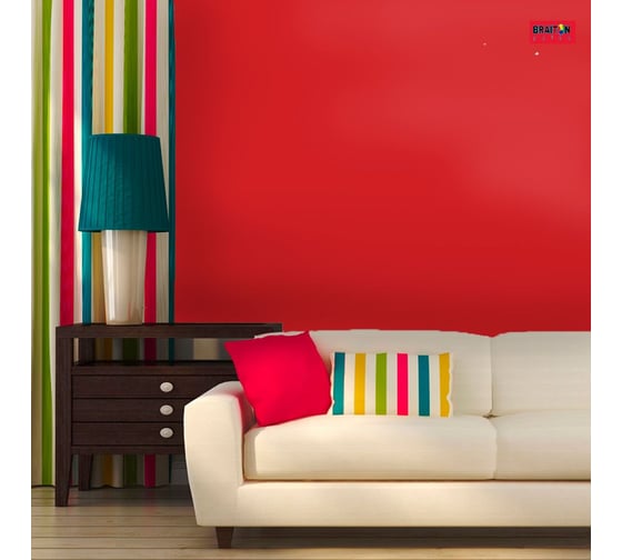 Краска интерьерная моющаяся BRAITON paint Премиум ВД 4 кг, цвет Ориент красный RAL 3031 kraskavdpremiumbraiton30314
