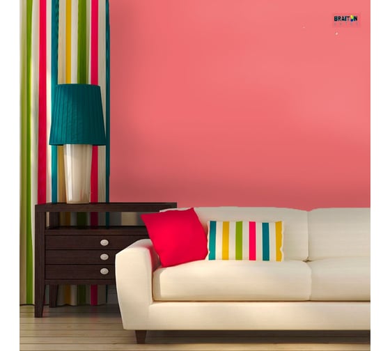 Краска интерьерная моющаяся BRAITON paint Премиум ВД 4 кг, цвет Розовый антик RAL 3014 kraskavdpremiumbraiton30144