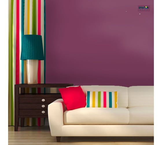 Краска интерьерная моющаяся BRAITON paint Премиум ВД 4 кг, цвет Красно-сиреневый RAL 4001 kraskavdpremiumbraiton40014