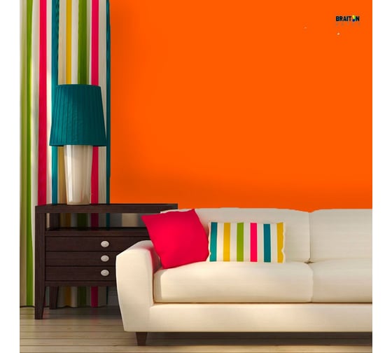 Краска интерьерная моющаяся BRAITON paint Премиум ВД 4 кг, цвет Оранжевый RAL 2004 kraskavdpremiumbraiton20044