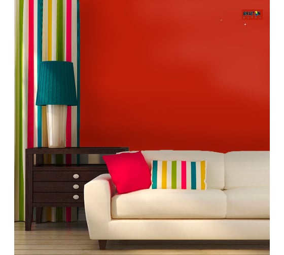 Краска интерьерная моющаяся BRAITON paint Премиум ВД 4 кг, цвет Томатно-красный RAL 3013 kraskavdpremiumbraiton30134