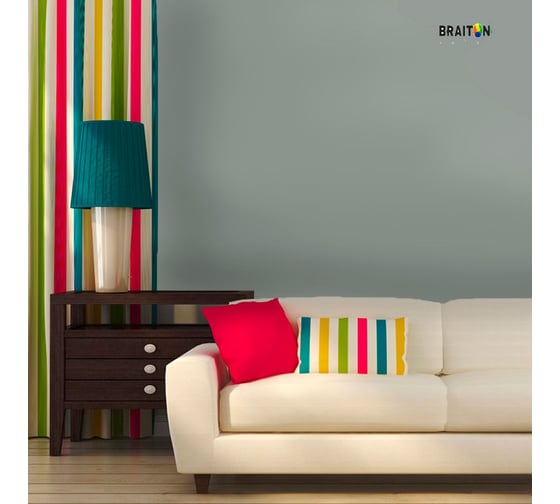 Краска ВД интерьерная моющаяся BRAITON paint BRAITON Премиум 5 кг, цвет Транспортный серый A, RAL 7042 kraskavdpremiumbraiton70425