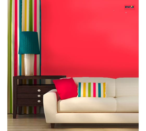 Краска ВД интерьерная моющаяся BRAITON paint BRAITON Премиум 6 кг, цвет Розовый, RAL 3017 kraskavdpremiumbraiton30176