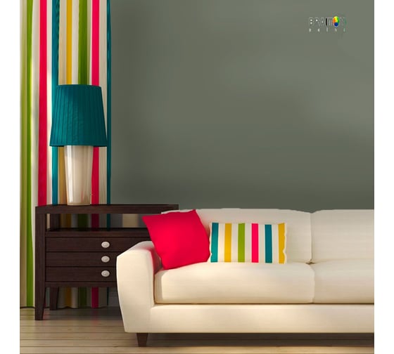 Краска ВД интерьерная моющаяся BRAITON paint BRAITON Премиум 7 кг, цвет Серый бетон, RAL 7023 kraskavdpremiumbraiton70237