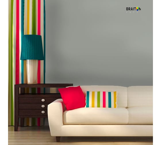 Краска ВД интерьерная моющаяся BRAITON paint BRAITON Премиум 7 кг, цвет Сигнальный серый, RAL 7004 kraskavdpremiumbraiton70047