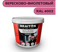 Краска ВД фасадная BRAITON paint BRAITON Премиум Сверхпрочная 1 кг, цвет Вересково-фиолетовый, RAL 4003 kraskavdfasadpremiumbraiton40031