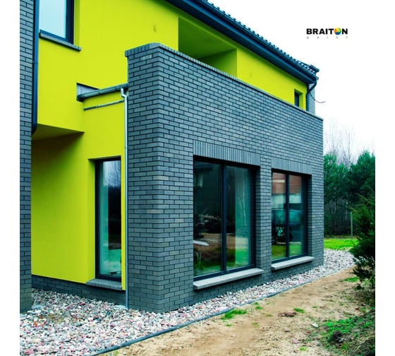 Краска ВД фасадная BRAITON paint BRAITON Премиум Сверхпрочная 12 кг, цвет Лимонный, RAL 1016 kraskavdfasadpremiumbraiton101612